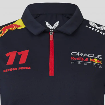 Red Bull Racing tričko s golierom, Sergio Pérez, Ženy, Modrá, 2023