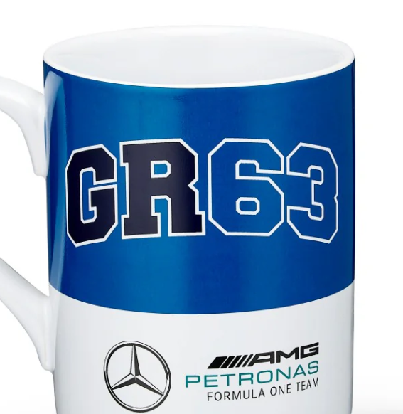 George Russell Tasse, Mercedes, Blau