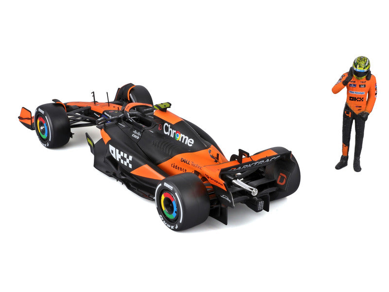 McLaren modelové auto, bburago, Lando Norris, 1:24, #4, MCL38, s pilotom
