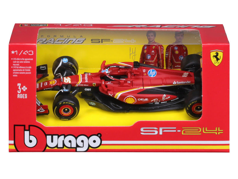 Model auta Ferrari, Charles Leclerc, SF-24, bburago, červené 🔥