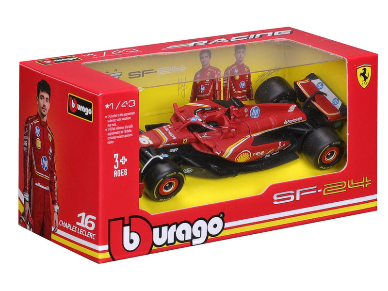 Model auta Ferrari, Charles Leclerc, SF-24, bburago, červené 🔥