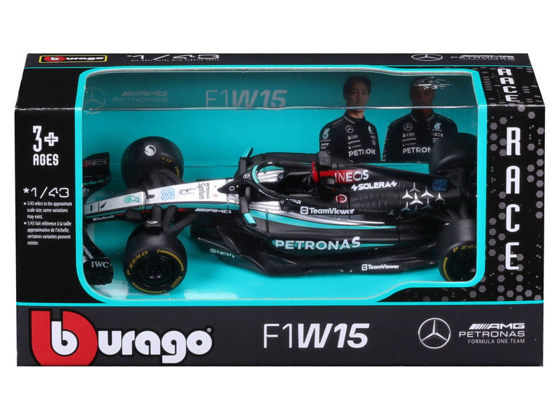 modelové auto Mercedes, bburago, George Russell, #63, 1:43, F1W15