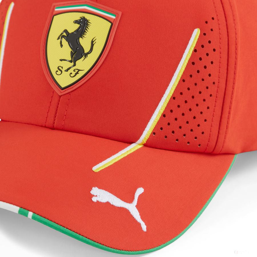 Ferrari čiapka, Puma, tímové, bejzbalová čiapka, detské, červená, 2024