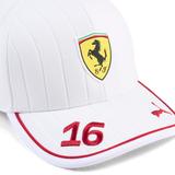 Ferrari, Charles Leclerc, bejzbalová čiapka, biela 🔥