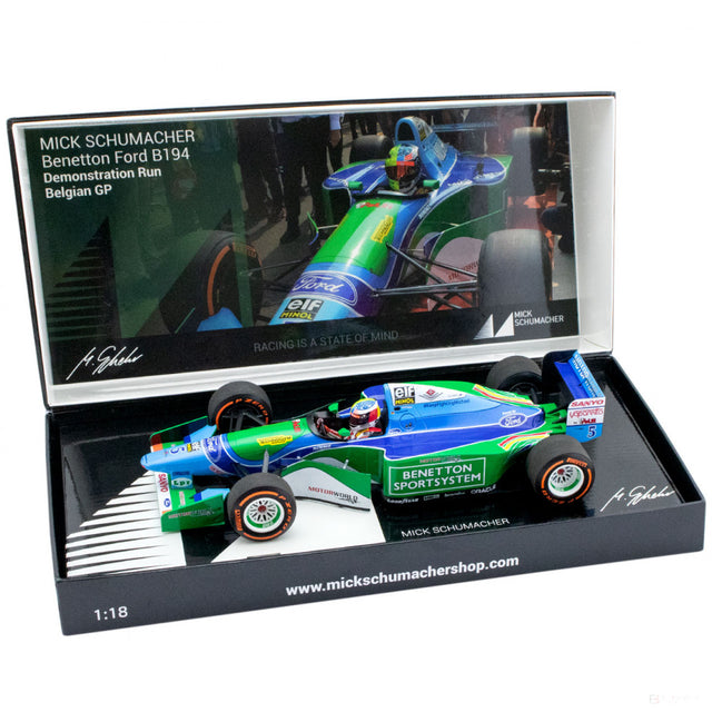 Model auta Mick Schumacher, Benetton Ford B194 Demo Run Belgium GP 2017, mierka 1:18, modrá, 2017 - FansBRANDS®