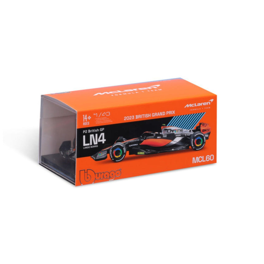 Model auta McLaren F1, s prilbou, MCL60, bburago, 1:43, Lando Norris #4