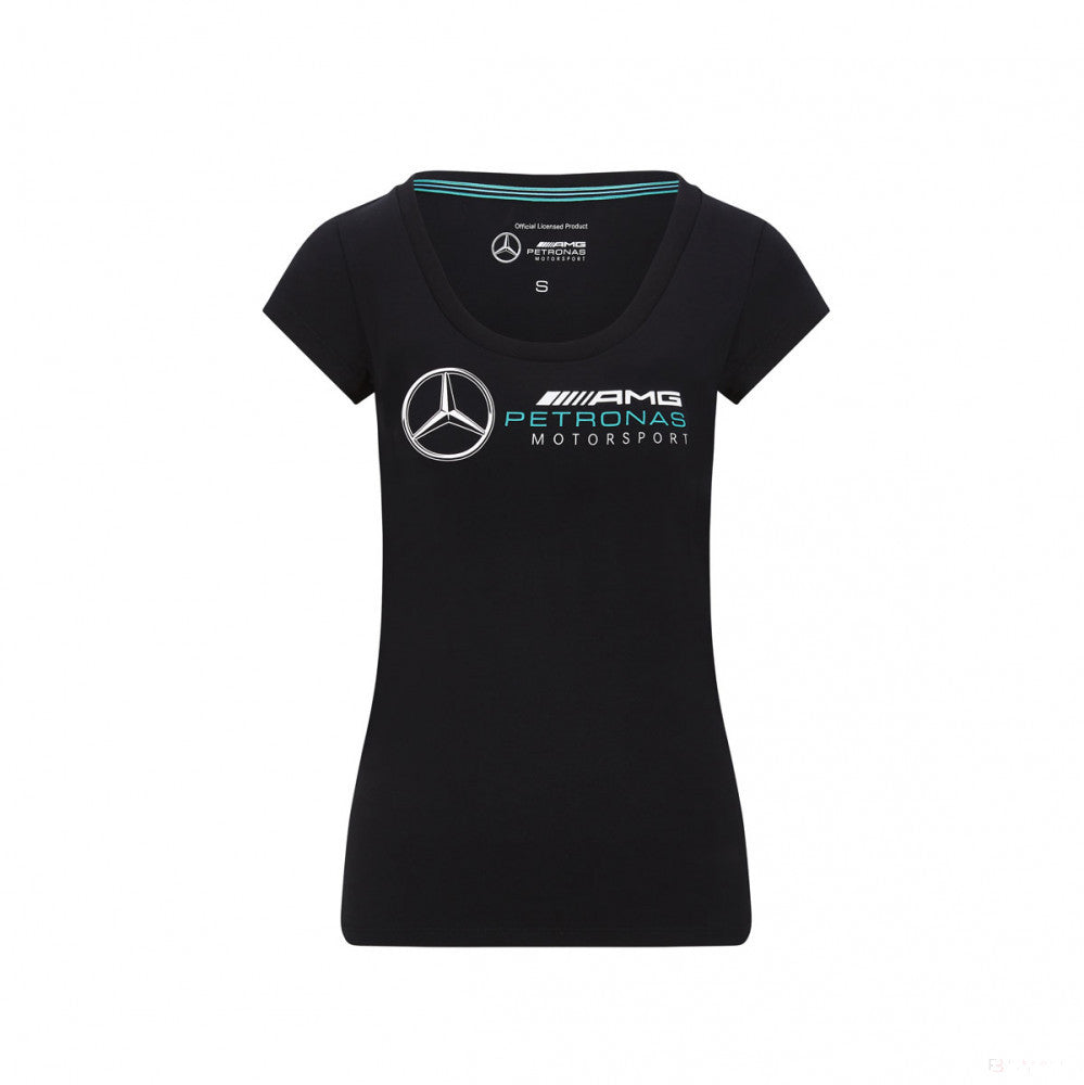Dámske tričko Mercedes, logo, čierne, 2020