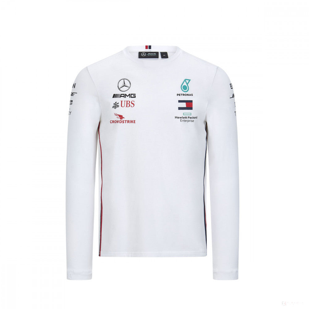 Mercedes tričko s dlhým rukávom, tím s dlhým rukávom, biele, 2020