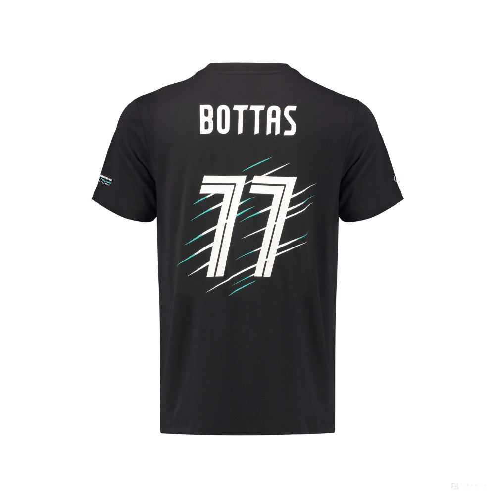 Tričko Mercedes, Bottas Valtteri 77, čierne, 2018