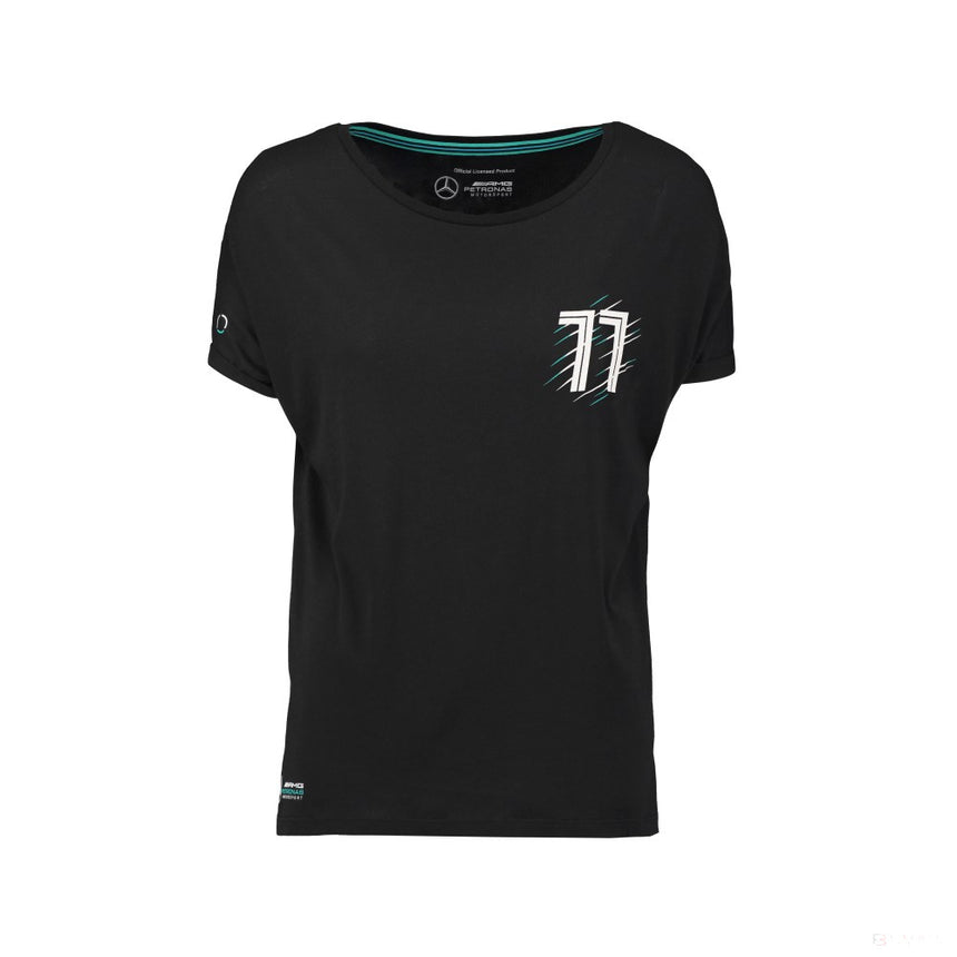 Dámske tričko Mercedes, Bottas Valtteri 77, čierne, 2018 - FansBRANDS®