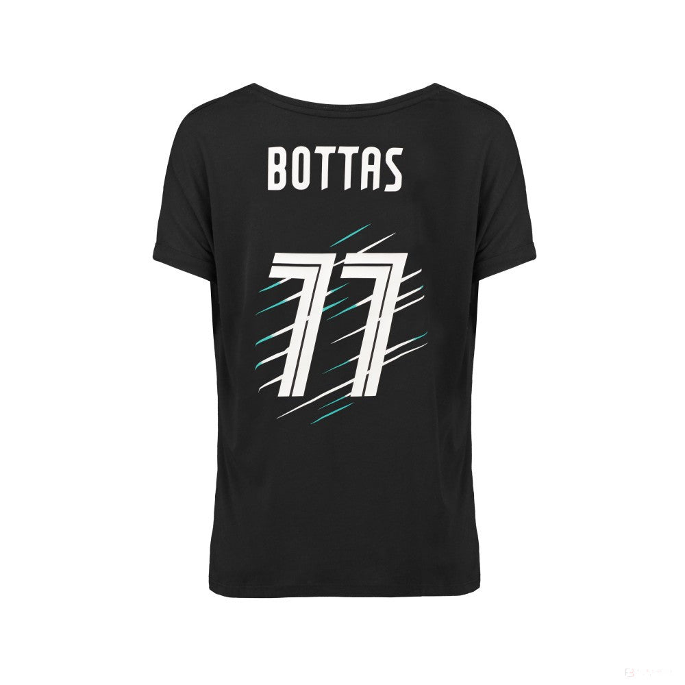 Dámske tričko Mercedes, Bottas Valtteri 77, čierne, 2018 - FansBRANDS®