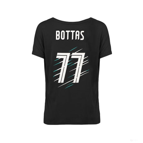 Dámske tričko Mercedes, Bottas Valtteri 77, čierne, 2018