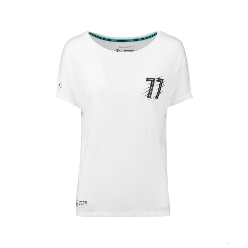 Dámske tričko Mercedes, Bottas Valtteri 77, biele, 2018 - FansBRANDS®