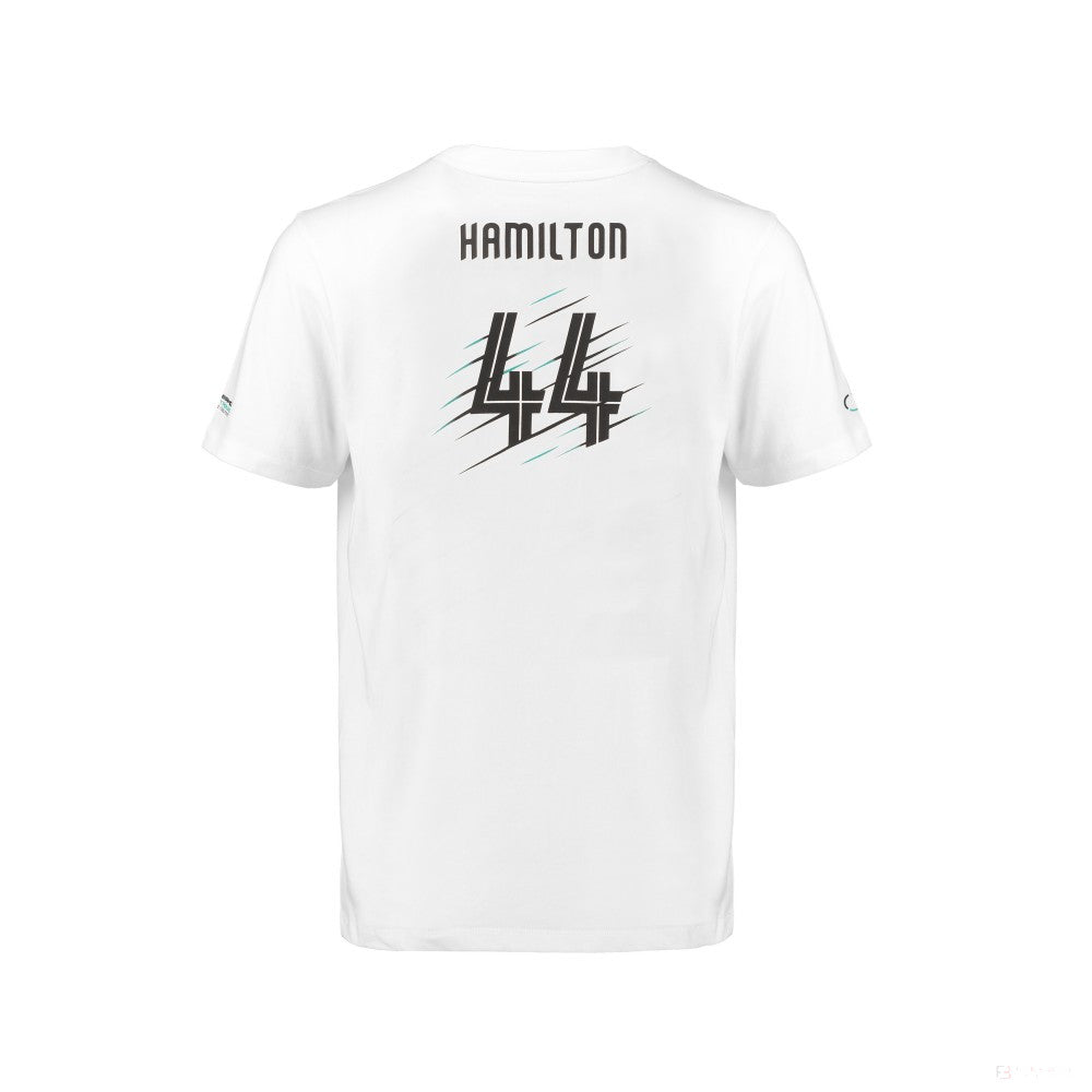 Detské tričko Mercedes, Hamilton, biele, 2018
