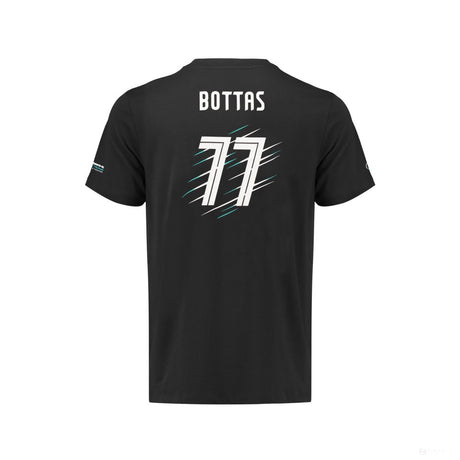 Detské tričko Mercedes, Bottas, čierne, 2018