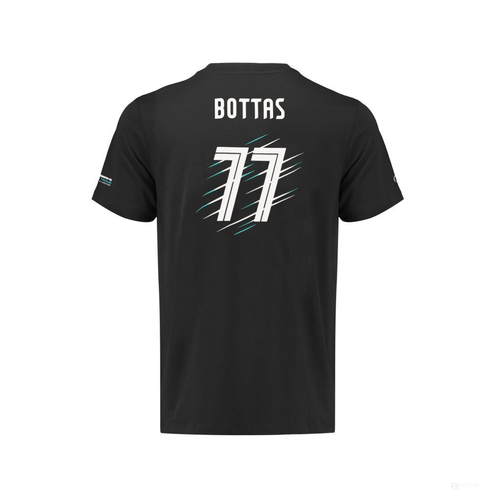 Detské tričko Mercedes, Bottas, čierne, 2018