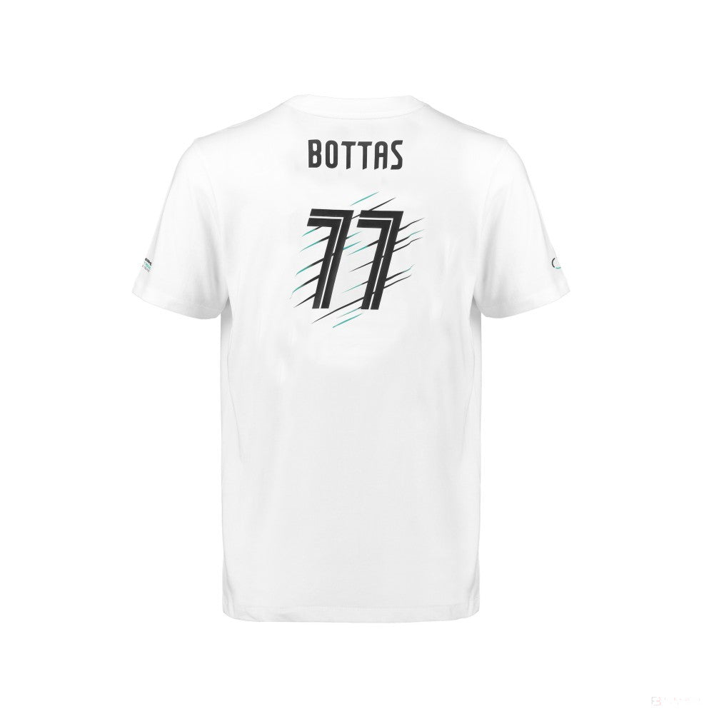 Detské tričko Mercedes, Bottas, biele, 2018