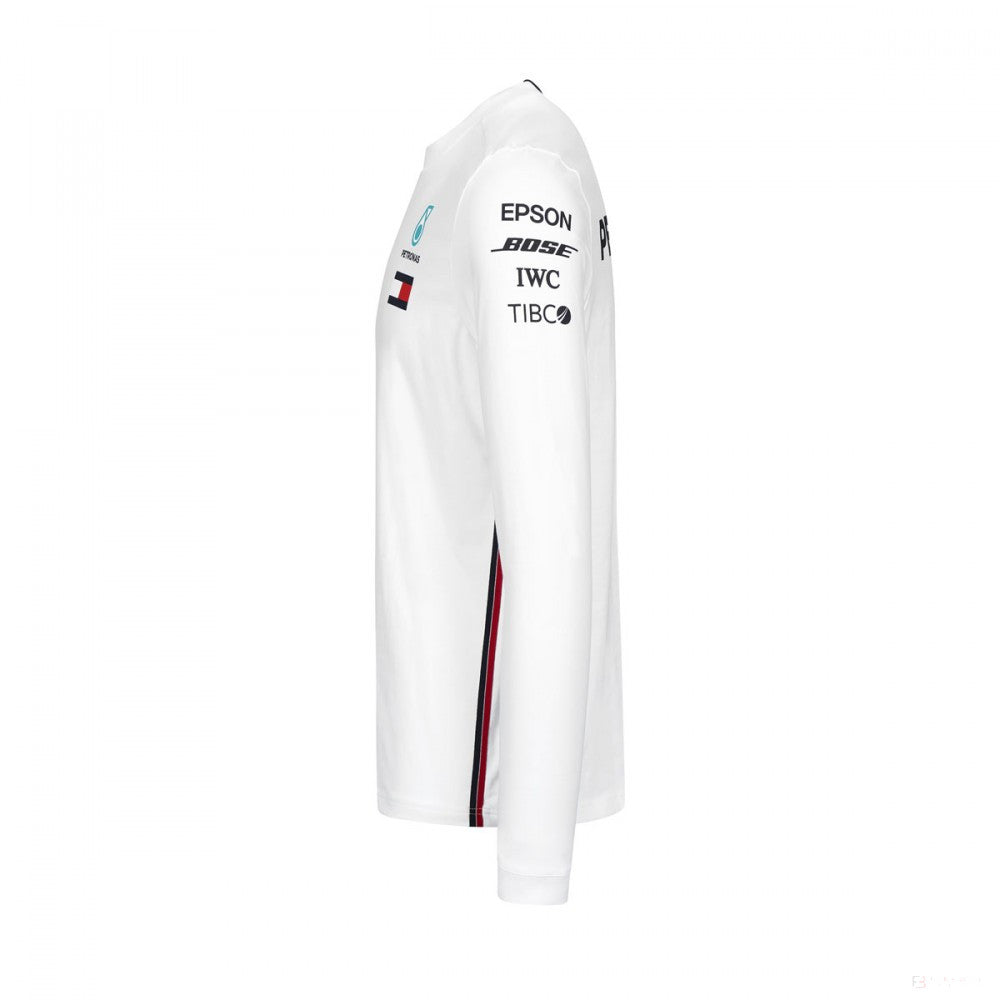 Tričko Mercedes s dlhým rukávom, tím s dlhým rukávom, biele, 2019