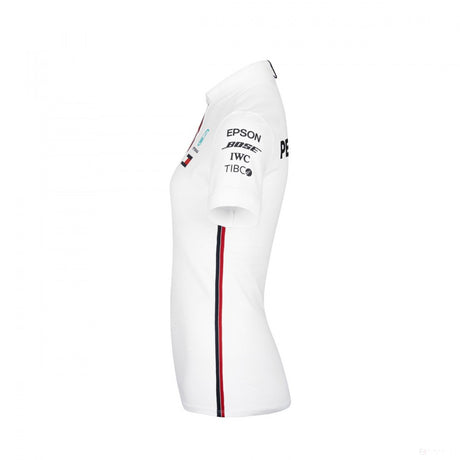 Mercedes Dámske Polo, Team, Biela, 2019 - FansBRANDS®