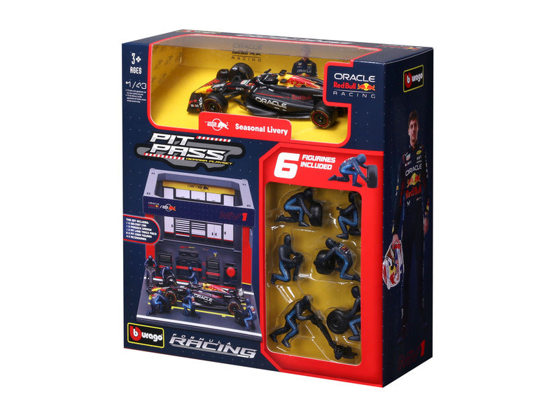 Modelová stavebnica Red Bull Racing, vstupenka do boxov, bburago, 1:43, Max Verstappen, číslo 1, RB19