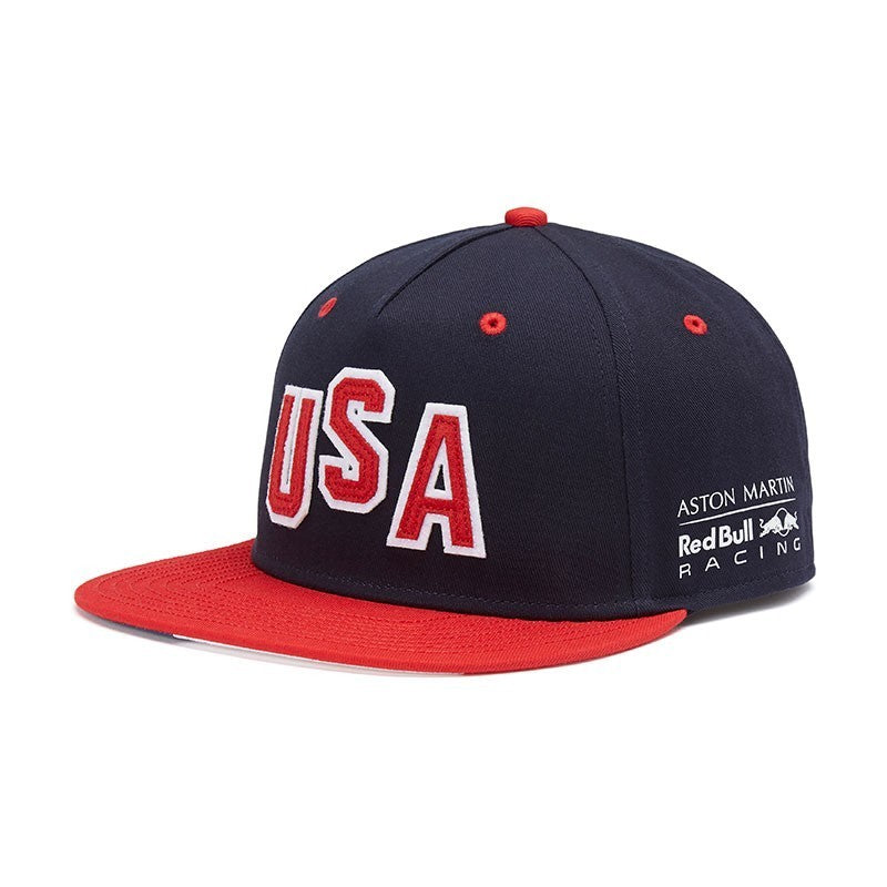 Čiapka Red Bull Flatbrim, GP USA, pre dospelých, modrá, 2018 - FansBRANDS®