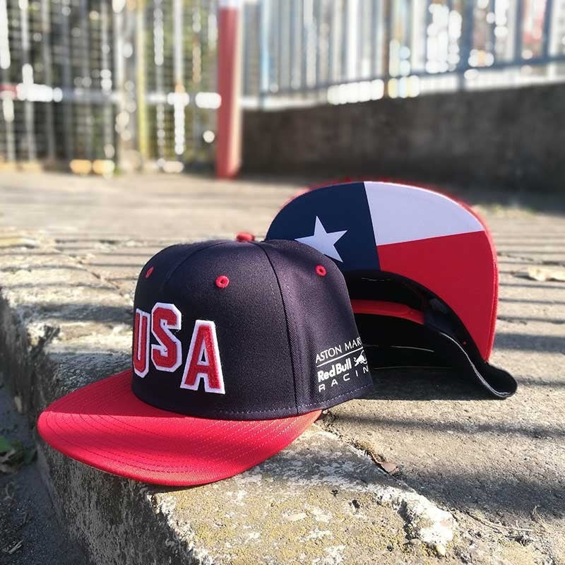 Čiapka Red Bull Flatbrim, GP USA, pre dospelých, modrá, 2018 - FansBRANDS®