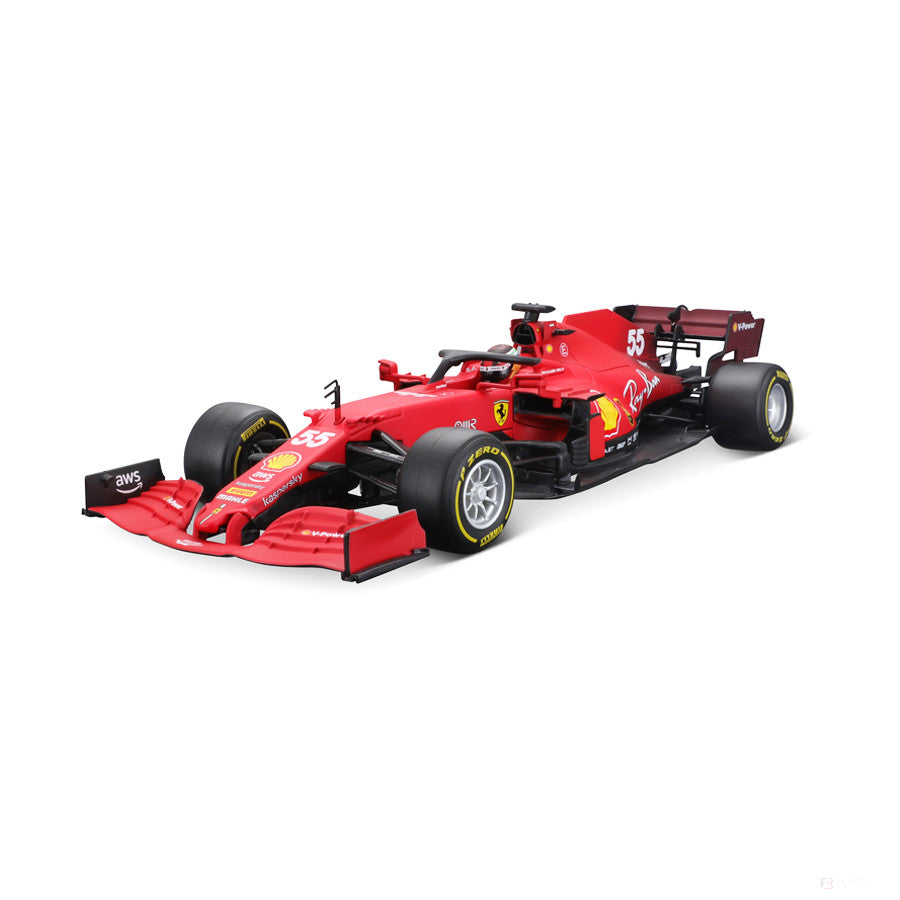Model auta Ferrari, Carlos Sainz SF21, mierka 1:18, červená, 2021