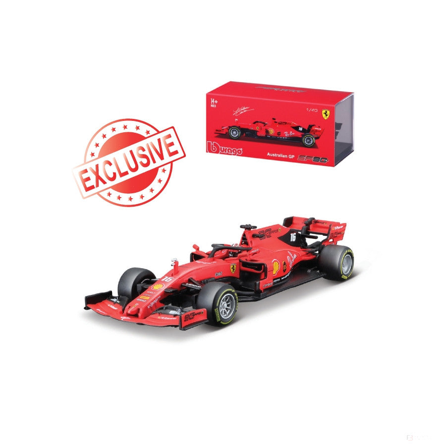 Model auta Ferrari, SF90 Charles Leclerc, mierka 1:43, červená, 2020