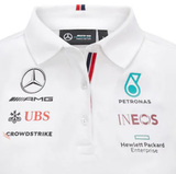 Mercedes Damen T-Shirt mit Kragen, Team, Weiß, 2021