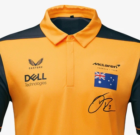 McLaren T-Shirt mit Kragen, Daniel Ricciardo Team, orange, 2022