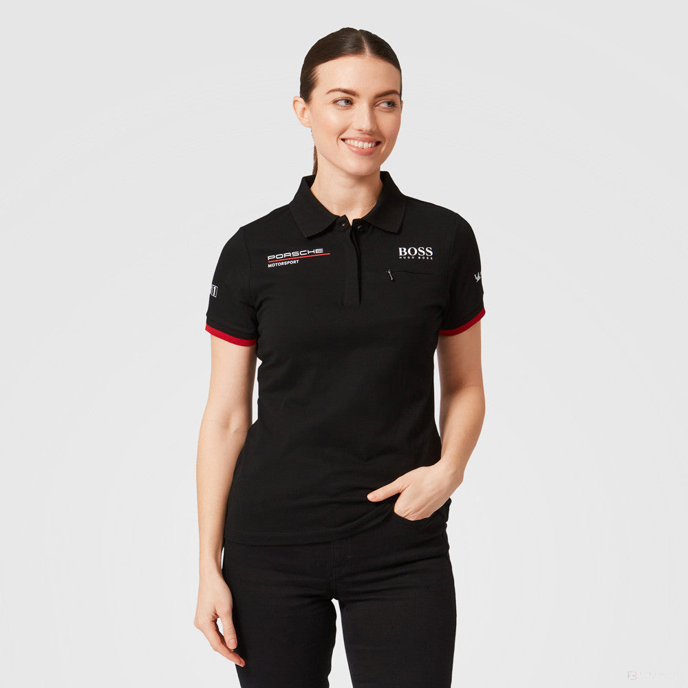 Porsche Womens Team Polo, Black, 2022