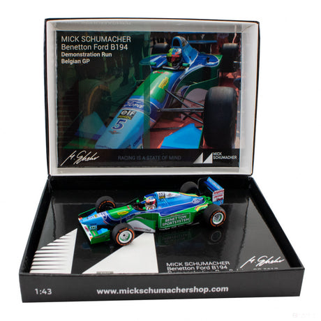 Model auta Mick Schumacher, Benetton Ford B194 Demo Run Belgium GP 2017, mierka 1:43, modrá, 2017