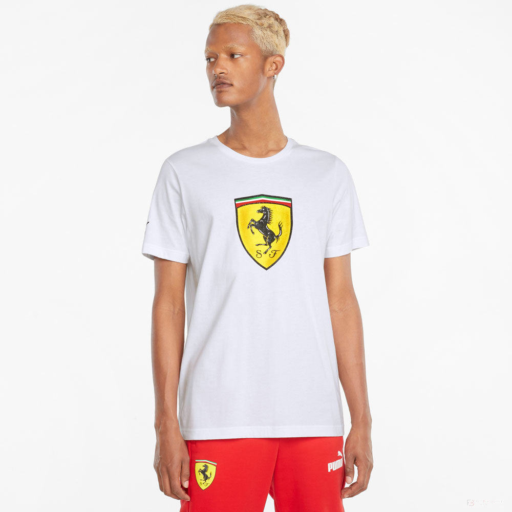 Ferrari tričko, Puma Race Shield, biele, 2021