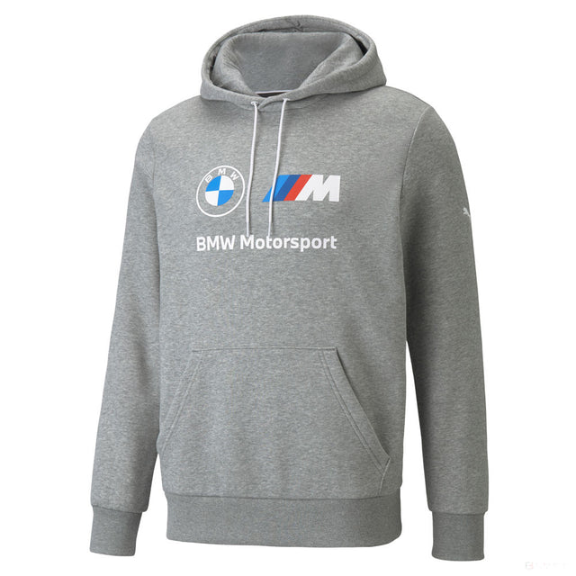 BMW Mikina s kapucňou, Puma BMW ESS Fleece, šedá, 2021 - FansBRANDS®