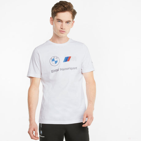 BMW tričko, Puma BMW MMS ESS Logo, biele, 2021 - FansBRANDS®