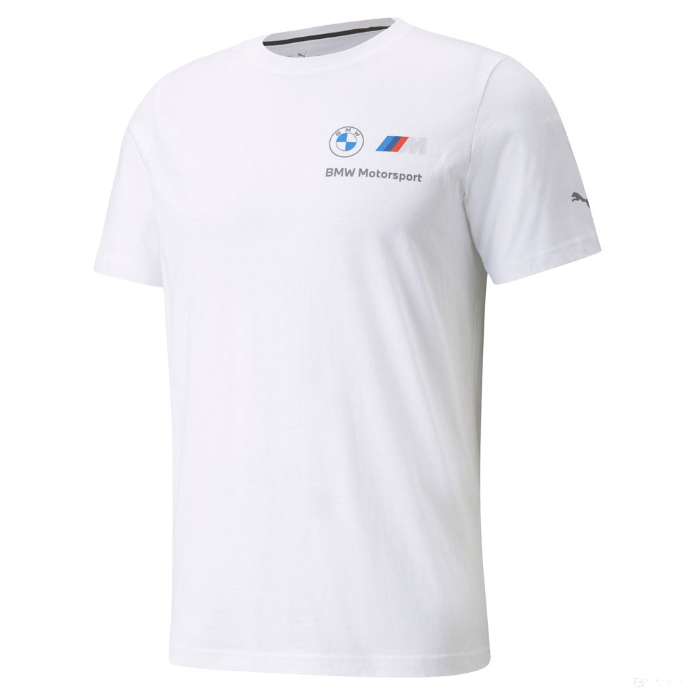 BMW tričko, Puma BMW MMS ESS malé logo, biele, 2021