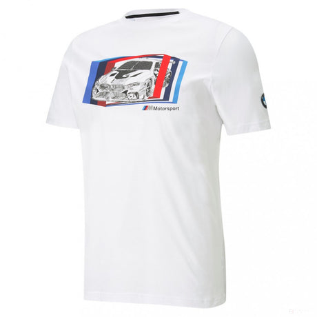 BMW tričko, Puma BMW MMS Car Graphic, biele, 2021 - FansBRANDS®