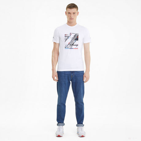 BMW tričko, Puma BMW MMS Graphic, biele, 2021 - FansBRANDS®