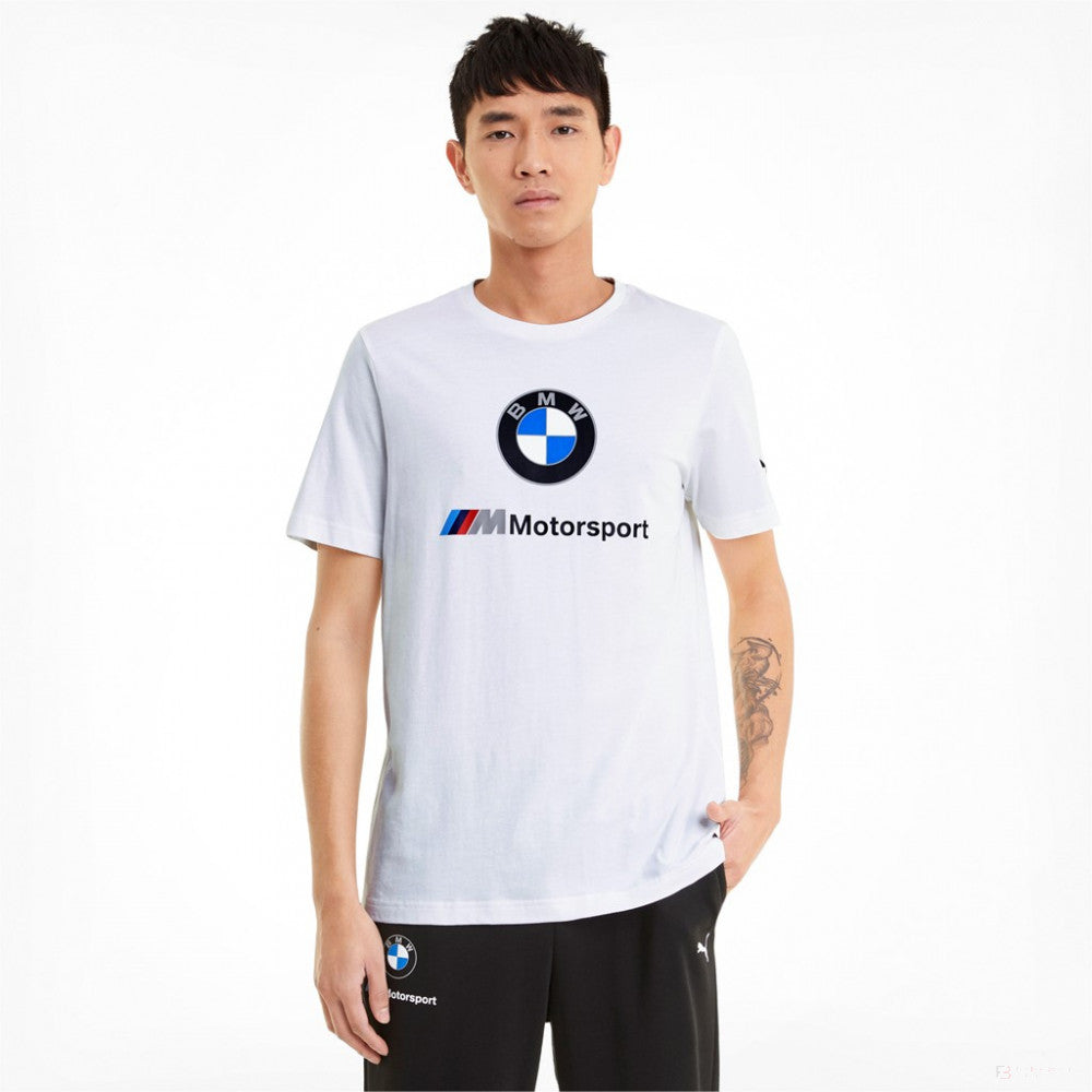 BMW tričko, Puma BMW MMS ESS Logo, biele, 2021