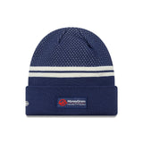 Haas pletená čiapka, lem, navrhnutá New Era, modrá