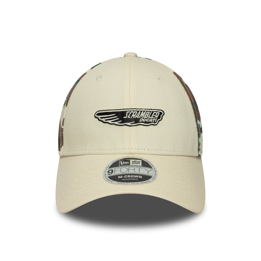 Ducati šiltovka, Scrambler camo vzor, New Era, 9FORTY, béžová