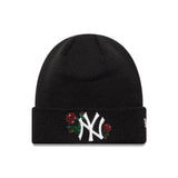 New York Yankees čiapka, ruža zo flitrov, dámska, New Era, čierna