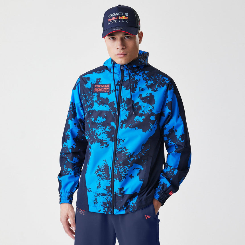 Bunda Red Bull Racing, Windrunner, New Era, kamufláž, modrá