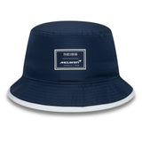 Klobúk bucket typu McLaren x Reiss, sezónny, zúžený, New Era, 9FORTY, modrá