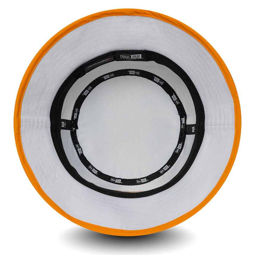 McLaren x Reiss bucket hat, sezónny, úzky strih, New Era, 9FORTY, biela