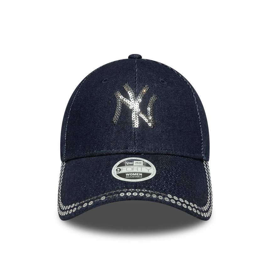 Kšiltovka New York Yankees, s flitrami, New Era, 9FORTY, modrý vzor, modrá