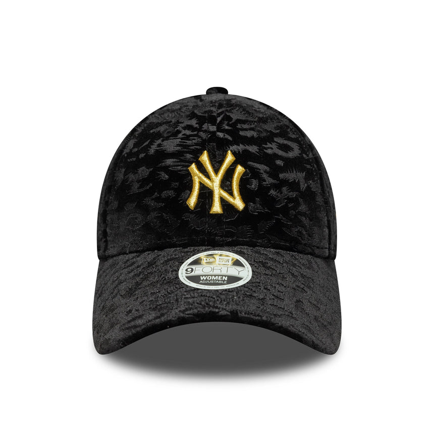 Čiapka New York Yankees, velúr s leopardím vzorom, 9FORTY, pre ženy, čierna