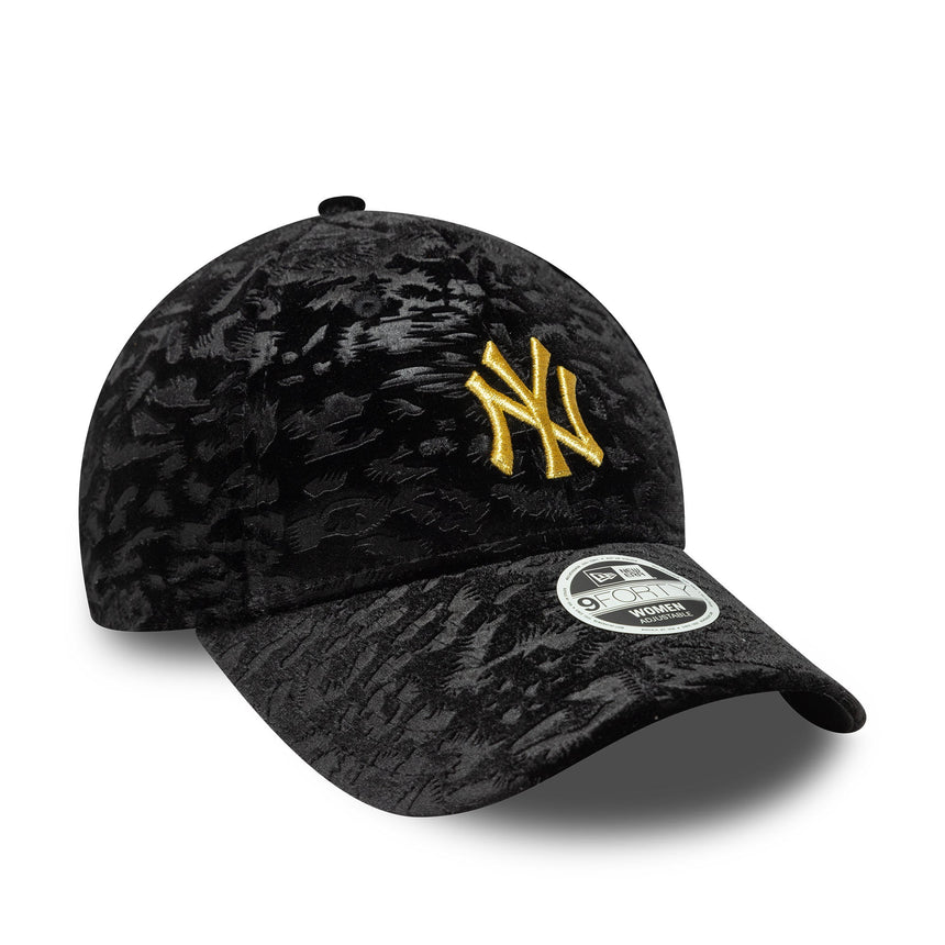 Čiapka New York Yankees, velúr s leopardím vzorom, 9FORTY, pre ženy, čierna