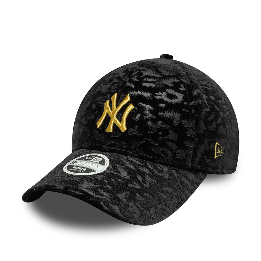 Čiapka New York Yankees, velúr s leopardím vzorom, 9FORTY, pre ženy, čierna