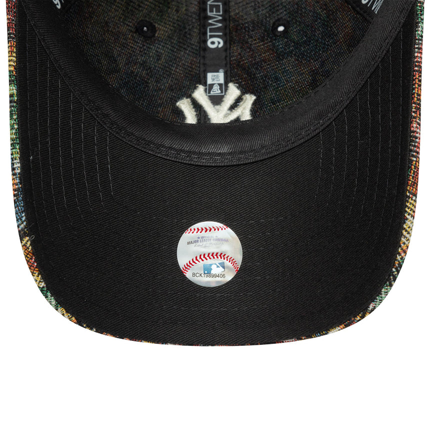 Šiltovka New York Yankees, dámska, kvetinový vzor, New Era, 9TWENTY, čierna, viacfarebná
